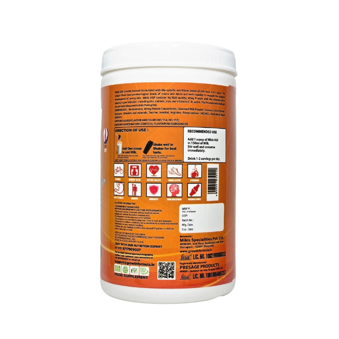 Mikis Kids Growth Formula For Growing Kids (4-7Yrs) | Chocolate Ice-cream Flavor 400g