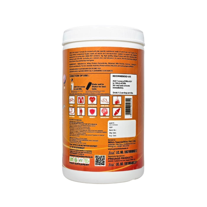 Mikis Kids Growth Formula For Growing Kids 400g (4-7 Yrs) | Vanilla Flavor 450g