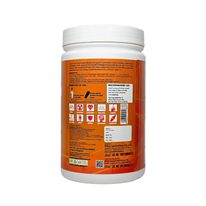 Mikis Growth Formula For Growing Kids (8-12 Yrs) | Chocolate Ice-cream Flavor 1000g