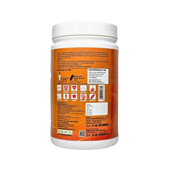 Mikis Growth Formula For Growing Kids (7-12 Yrs) | Vanilla Flavor 1000g
